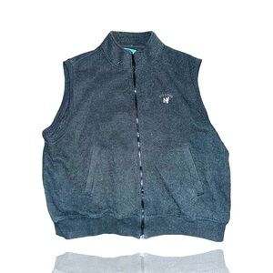 Big Dogs Men's 2XL Gray Full Zip Vest Casual with Embroidered Logo
